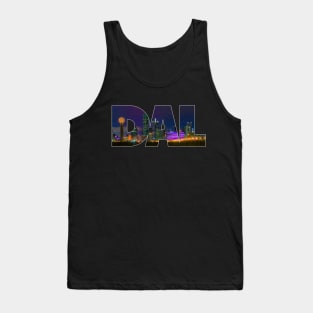 Dallas Texas Skyline DAL Airport Code Tank Top